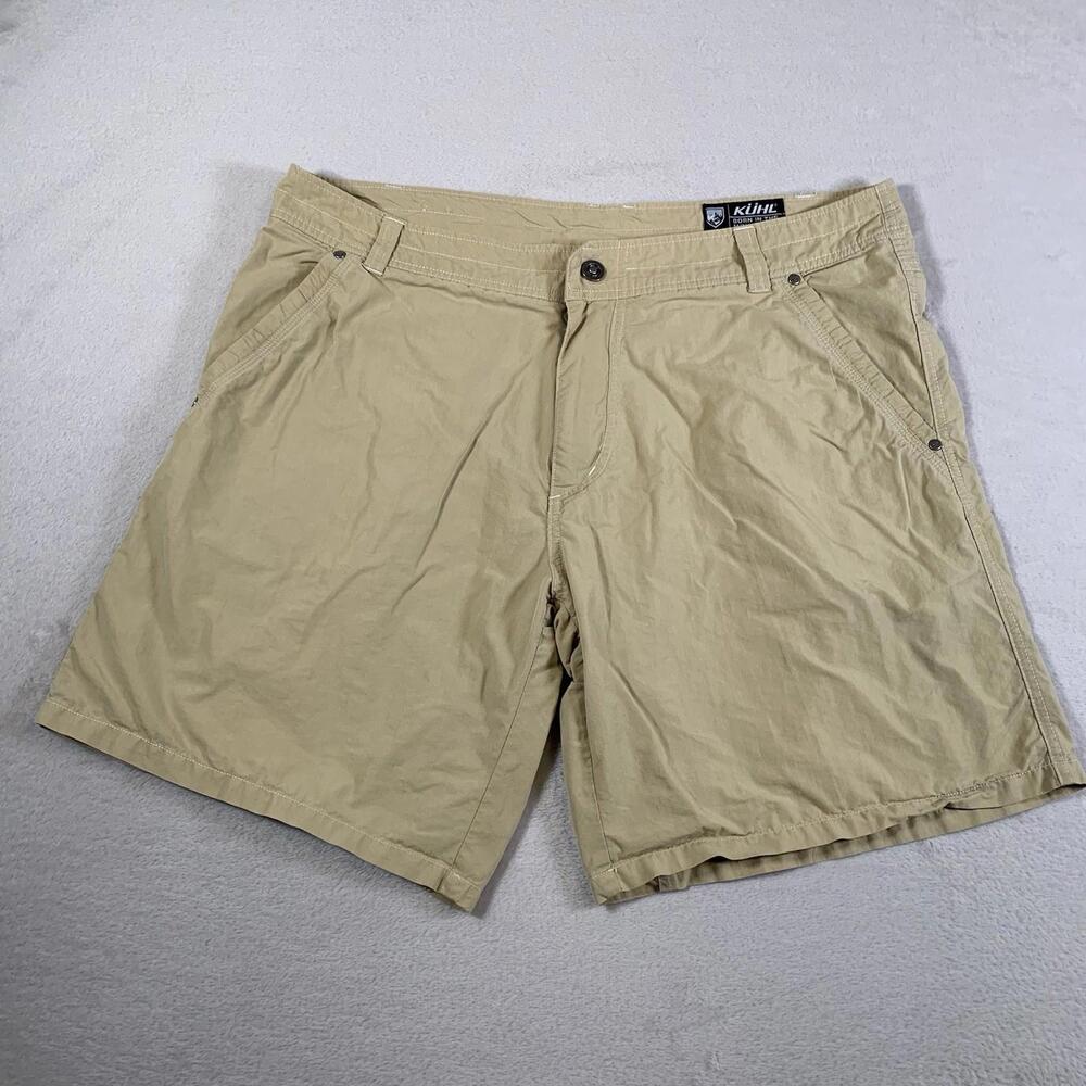 Kuhl Shorts Mens 38 Beige Outdoors Hiking Cotton Blend Mid Rise 8.5" Inseam